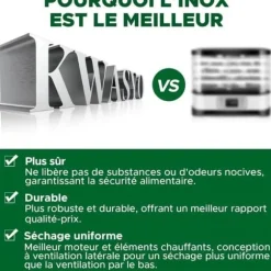 Matberedare - Kwasyo - 6 Våningar - Rostfritt Stål - Timer 24H - Temperatur 30-90°C