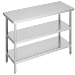 Matberedningsbord i rostfritt stål, kommersiellt kök, arbetsbord 18"x48", hållbart och lätt att rengöra