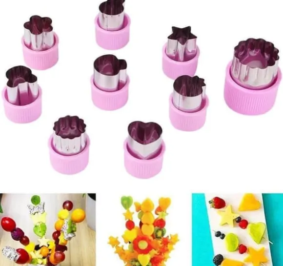 Matdekoration Söt Shaper Hållbar Köksverktyg Skärform 9-Delat Set Kak Skär Grönsaker och Frukt DIY Skärset