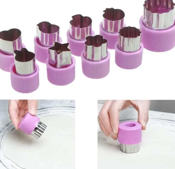 Matdekoration Söt Shaper Hållbar Köksverktyg Skärform 9-Delat Set Kak Skär Grönsaker och Frukt DIY Skärset