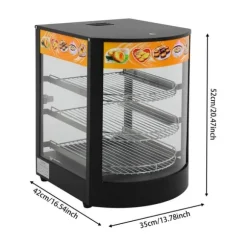 Matdisplayvärmare, 3 nivåer, temperaturkontroll,svart