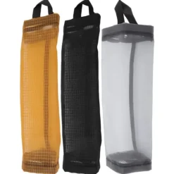 Matkassehållare Stor kapacitet Slitstark polyester Transparent utrymmesbesparande papperskorgshållare för hemkök Gul