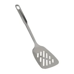 Matlagningssked Rostsäker Smidigt 304 rostfritt stålspatel Halkbeständigt handtag Matlagningssked för hemköksstål (med hål)