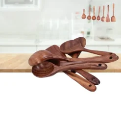 Matlagningssked Spatel Set Långt Handtag Köksredskap Matlagningsverktyg för Hemmabruk Non-Stick Pan