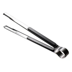 Matlagningstång Rostfritt stål BBQ Steak Clip 25,5 cm Svart