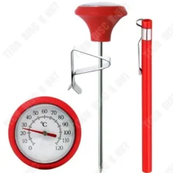 Mattermometer för Livsmedel - TD® - Rostfritt Stål - Noggrannhet ±2℃ - Röd Färg - BBQ
