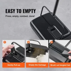 Mattsopmaskin, 7,87 tum sopbanor, manuell golvsopmaskin, 300 ml soptunna för hemmakontor, rengör damm och husdjurshår.