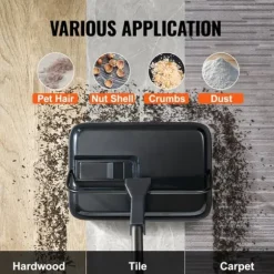 Mattsopmaskin, 7,87 tum sopbanor, manuell golvsopmaskin, 300 ml soptunna för hemmakontor, rengör damm och husdjurshår.