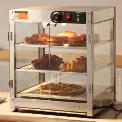 Matvarmhållare, 3-nivåer 90L, 51x51x61,5 cm, Rostfritt stål