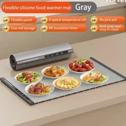 Matvärmepanna, 8 justerbara temperaturer, hopfällbar design,EU, GRÅ