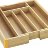 Maximex Utdragbar besticklåda BAMBOO, lådinsats, 25,5 - 38 x 36 x 5 cm