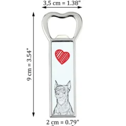Medium Pinscher, German Pinscher - flasköppnare med en hund, personlig kylöppnare, unik present till en man från Art-Dog