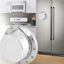 Mekanisk kökstimer - Magnetisk bas, silver