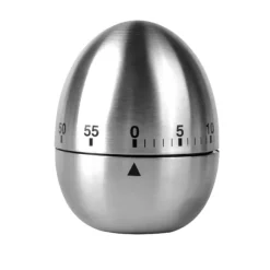 Mekanisk kökstimer äggklocka rostfritt stål Silver