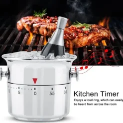 Mekanisk kökstimer i rostfritt stål - 60 minuter