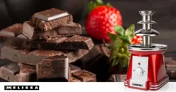 MELISSA Chokladfontän | 90 B | 32 cm | 3 metallnivåer | Röd / Vit