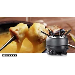 MELISSA Fondueset | 6 personer | 2,3 l | Justerbar temperaturkontroll | 800 W | Cool touch-handtag | Halkskyddade fötter | Överhettningsskydd
