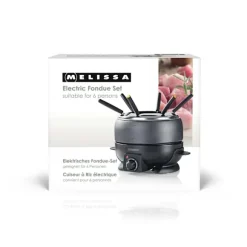 MELISSA Fondueset | 6 personer | 2,3 l | Justerbar temperaturkontroll | 800 W | Cool touch-handtag | Halkskyddade fötter | Överhettningsskydd