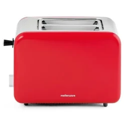 Mellerware knaprig brödrost - Röd - 2 fack 14x4 cm - Uppvärmnings- och upptiningsfunktion