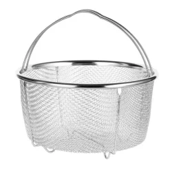 Mesh ångkorg i rostfritt stål Bekväma handtag Värmebeständig ångkorg för matlagning Kök 20x21cm