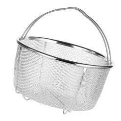 Mesh ångkorg i rostfritt stål Bekväma handtag Värmebeständig ångkorg för matlagning Kök 20x21cm