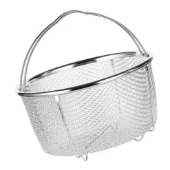 Mesh ångkorg i rostfritt stål Bekväma handtag Värmebeständig ångkorg för matlagning Kök 20x21cm