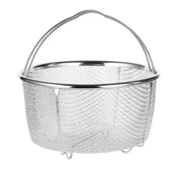 Mesh ångkorg i rostfritt stål Bekväma handtag Värmebeständig ångkorg för matlagning Kök 20x21cm