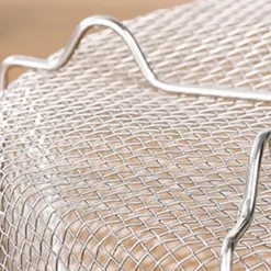 Mesh ångkorg i rostfritt stål Bekväma handtag Värmebeständig ångkorg för matlagning Kök 20x21cm