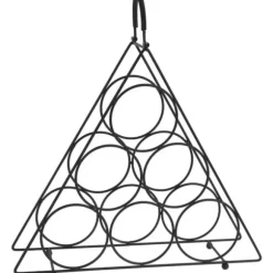 Metall vinställ för 6 flaskor Svart