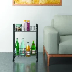 Metaltex Belino Lava Trolly + Flaskhållare 23x41x63 Svart