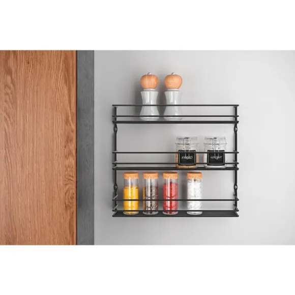 Metaltex Pepito kryddställ 3 nivåer 36x32x8 cm svart