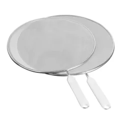 Metaltex stänkskydd 26 + 29 cm vitt handtag/rostfritt stål