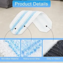 Mikrofibermoppdynor - 3-pack, kompatibla med Vileda H2Pro & O-Cedar H2Pro, för effektiv rengöring