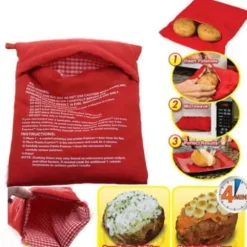 Mikrovågspåse - SERDA-RUN - Potatis - Röd - Polyesterfiber - 24 x 19 cm