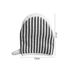 Mikrovågsugnsvantar Värmebeständiga randiga mönster Tjocka bomullsugnsvantar med snöre Kaffe