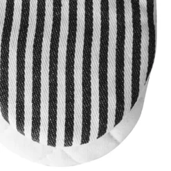 Mikrovågsugnsvantar Värmebeständiga randiga mönster Tjocka bomullsugnsvantar med snöre Svarta