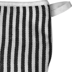 Mikrovågsugnsvantar Värmebeständiga randiga mönster Tjocka bomullsugnsvantar med snöre Svarta
