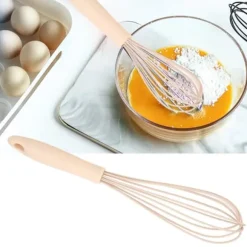 Mini Silikon Manuell Äggvisp Omrörningsskummare Mixer Blender Köksredskap Rosa