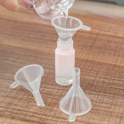 Mini tratt klar bred mun plast multifunktionsdiskmaskin säker liten tratt för laboratorieflaska parfym kryddpulver
