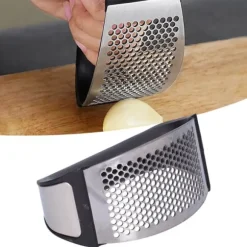 Mini Vitlökspress Rostfritt Stål Hand Vitlökspress Ingefära Krossare med Köksredskap