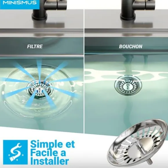 Minismus Korg för Köksvask 82 mm - Universell Sil i Rostfritt Stål, Pop-Up Kork