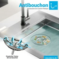 Minismus Korg för Köksvask 82 mm - Universell Sil i Rostfritt Stål, Pop-Up Kork