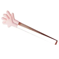 Minitång av silikon Serveringstång Mattång Små barntång för servering Matlagning Förrätter Iskub Frukt Socker Rosa Palmform