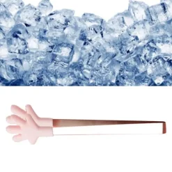 Minitång av silikon Serveringstång Mattång Små barntång för servering Matlagning Förrätter Iskub Frukt Socker Rosa Palmform