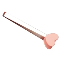 Minitång av silikon Serveringstång Mattång Små barntång för servering Matlagning Förrätter Iskub Frukt Socker Rosa Hjärtaform
