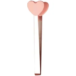 Minitång av silikon Serveringstång Mattång Små barntång för servering Matlagning Förrätter Iskub Frukt Socker Rosa Hjärtaform