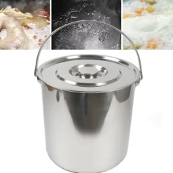 Mjölkburk - Hink - Rostfritt Stål - 20 L - Med Lock - Tjockväggad - Tål Kokande Vatten