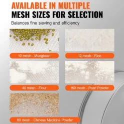 Mjölsikt 40 Mesh i rostfritt stål, finmaskig bakning, perfekt för tårtor