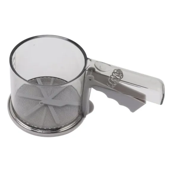 Mjölsikt PP Transparent Justerbar Finmaskig Enhandsdrift Pulversikt för köksbakning Enkellager