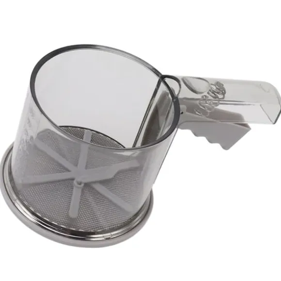 Mjölsikt PP Transparent Justerbar Finmaskig Enhandsdrift Pulversikt för köksbakning Enkellager